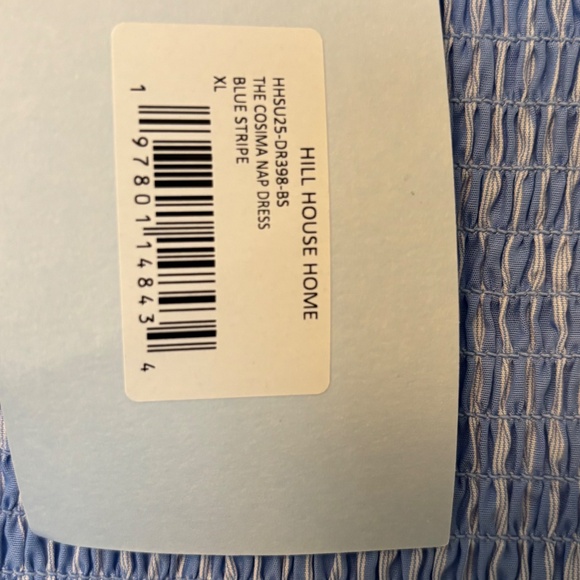 Hill House Home Cosima Nap Dress Blue Striped XL NWT Smocked - Picture 5 of 5